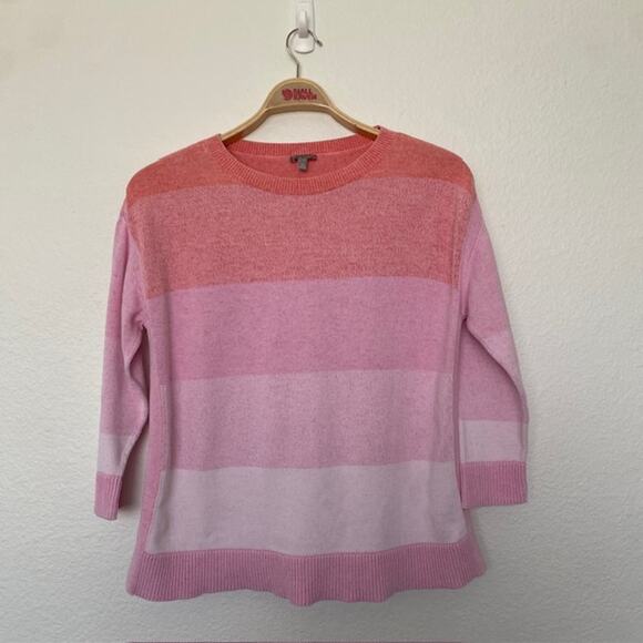 Talbots T for Talbots Crewneck Pullover‎ Cotton Sweater Ombre Women's 1XP - Picture 1 of 13